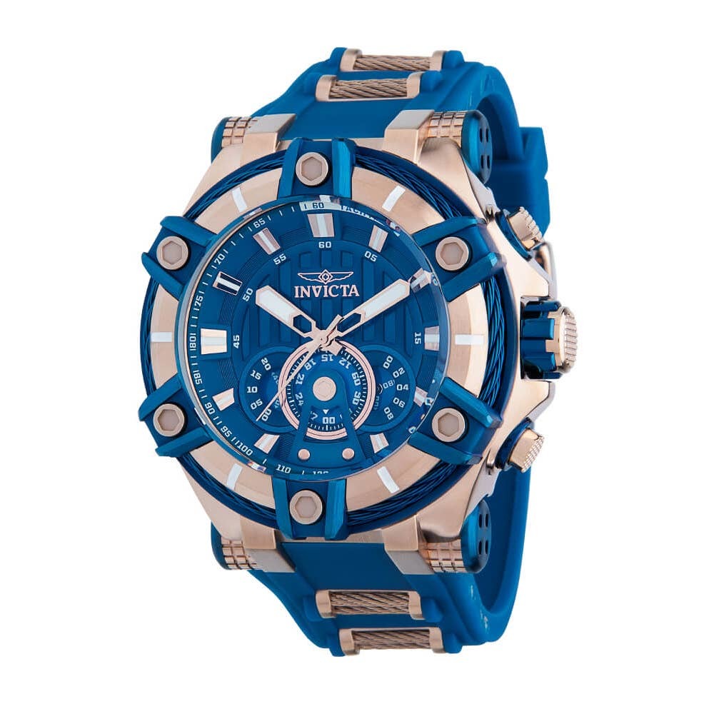 Invicta Bolt Men's Watch - 52mm, Rose Gold, Blue (30043)